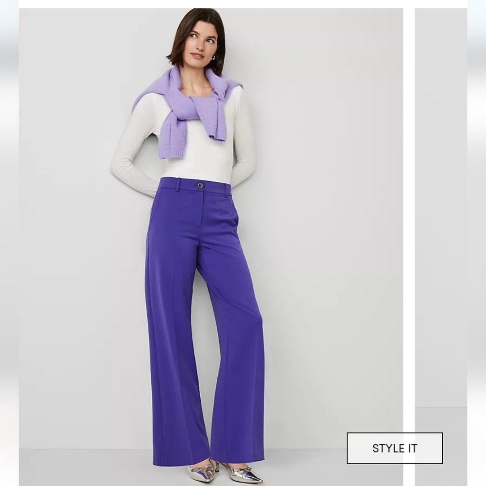 Women's Purple Wide-Leg Pants